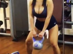 Blessed chinese girl doing squats ? Her sports bra is screaming for help ? Follow @exaltedroses , like and reblog for more!