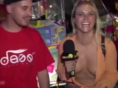 記者小姐你好像露點了！爆乳女記者採訪穿太露　一個轉身「我好像看到什麼了」