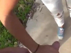 public cumshot….she loves it Love it