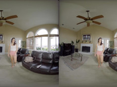 Small teen rides her boyfriends cock after trying out new bikinis in VR