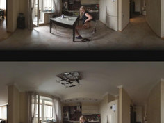 VIRTUAL REALITY STEREOSCOPIC 360 3D russian hot teen masturbate kitchen