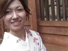 【無修正】おしゃぶり顔も超エロいアヘ顔美人な和服の美人妻！