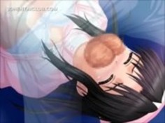 深いノドアニメ看護師が満たされた口の絶頂を取得