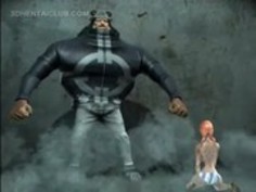 大規模な陰茎を吹い痴女アニメ赤毛