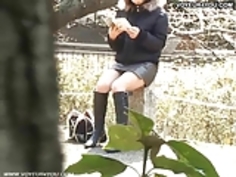 自転車のパンチラパンティーのトレース