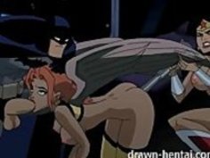 ジャスティスリーグ変態 - バットマンのペニスのための2つの雛