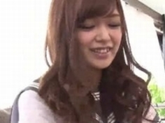 【紺野ひかる】北海道出身Ｃカップのキュートな美人子大生モデルに誘惑されて制服足コキ漬け【No6221】