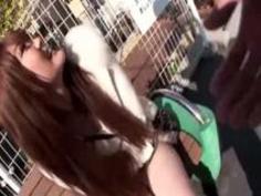 ムチムチかわいいお姉さんが公共の店内でこっそり変態プレイ→ついに中出しハメ！