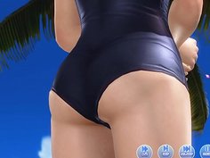 デッドオアアライブエクストリーム　ブイブイ　みさきのスイカ割りミニゲーム スク水