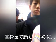 本物の痴漢をスマホで撮影、犯人の顔付き！