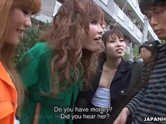 Asian thug bitches having their way with the nerd