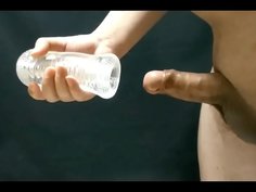 【ITABASHI】無数のヒダがカリを刺激する透明オナホールで大量射精