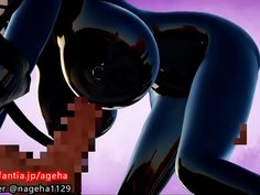 バックで突かれながらパイズリ