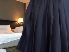 【無修正】真面目なのにエロい黒髪女子と生ハメSEX