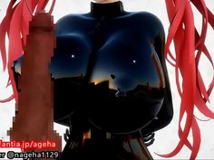 ぶるんぶるん揺れる爆乳にチンポを押し付ける