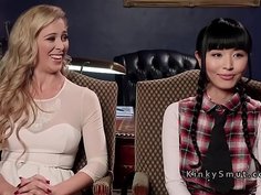 Foreign student punished with rough sex in threesome